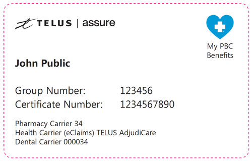 Telus Adjudicare ID Card